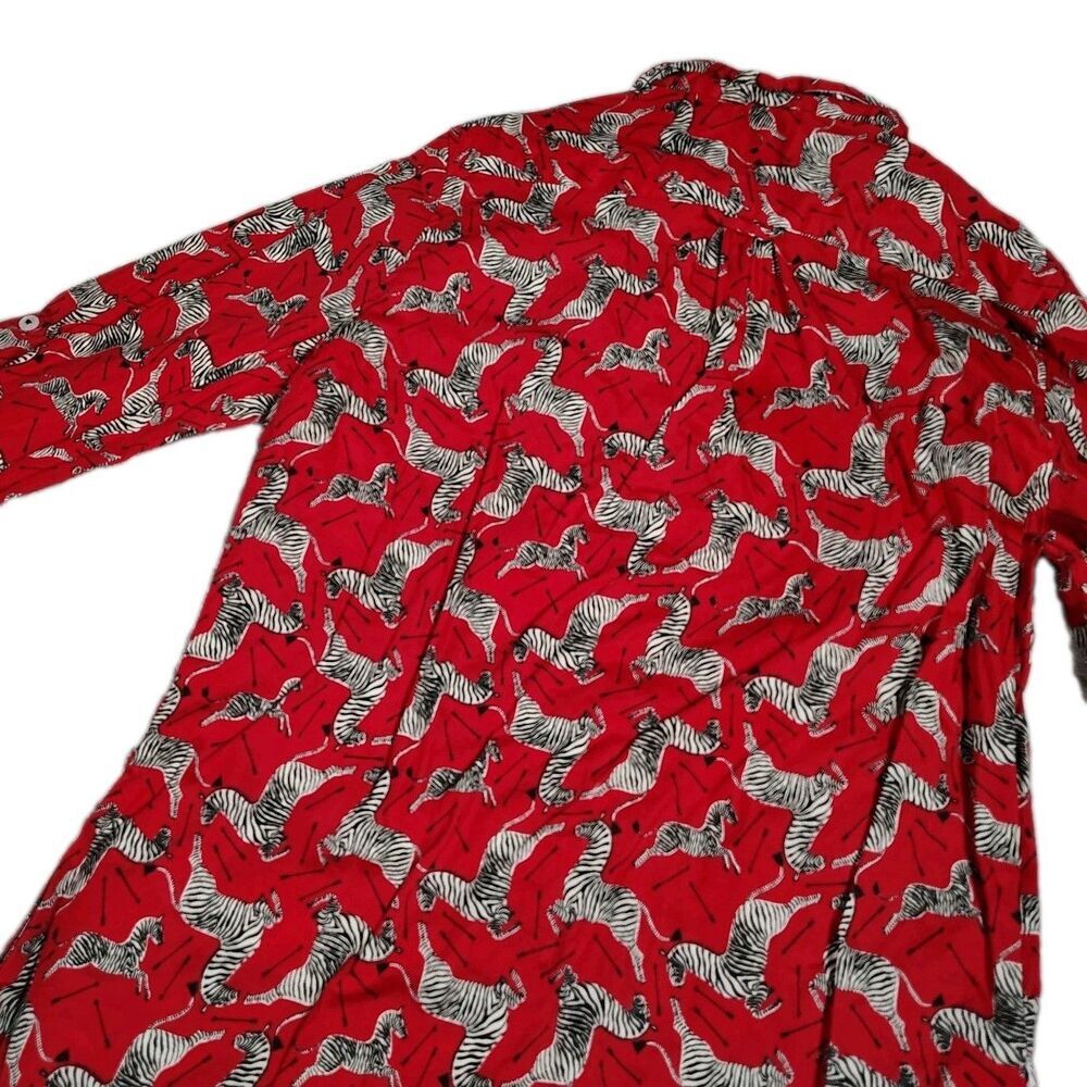 Tizzie Zebra Print Stretch Cotton Button Front Shirt Small Dizzy Lizzie - Picture 3 of 8